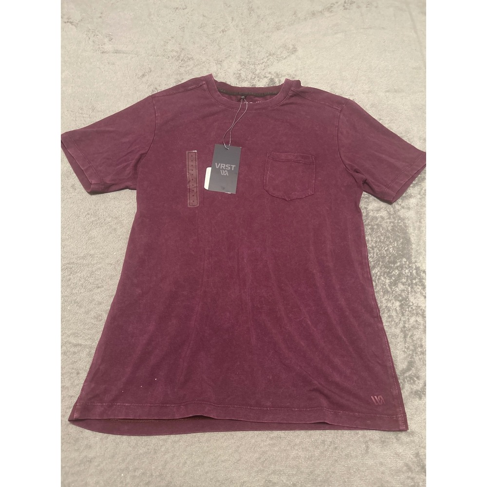 VRST Mens Small Burgundy Custom Dyed Short Sleeve Pocket Tee UV Protection NWT